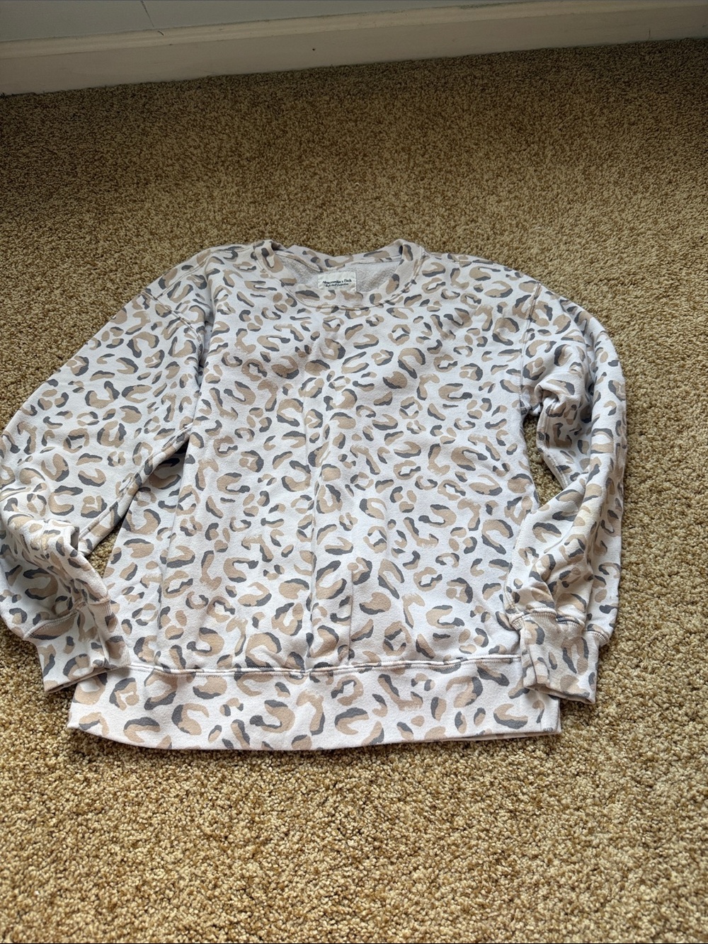 Abercrombie & fitch Leopard Print Crewneck Sweatshirt - Neutral Tones